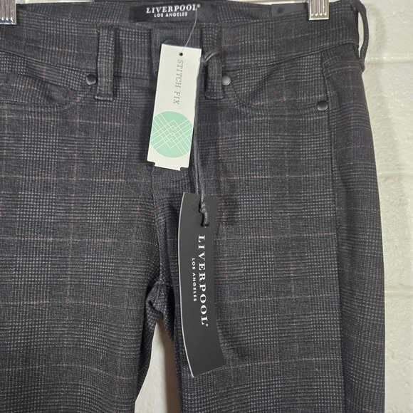 Liverpool Jacqueline Skinny Pants Petite 0 Stitch Fix Punk Goth Check Alt Artsy - Picture 5 of 9